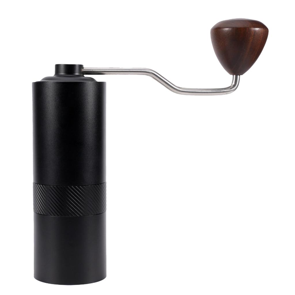 Manual Coffee Bean Grinder with Ergonomic Wood Crank 6 Core Conical Burr Digital Grinding Degree