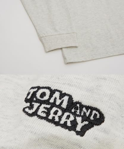 [IMPROVES] Casual [TOM & JERRY] Custom-made Buddies Vintage-Like Long Sleeve T-Shirt, Men's, White
