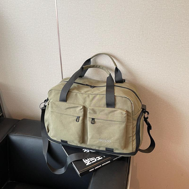 

Легкая портативная дорожная сумка с разделением на сухое и мокрое, женская спортивная сумка большой вместимости с несколькими карманами, повседневная простая сумка-даффл зелёный