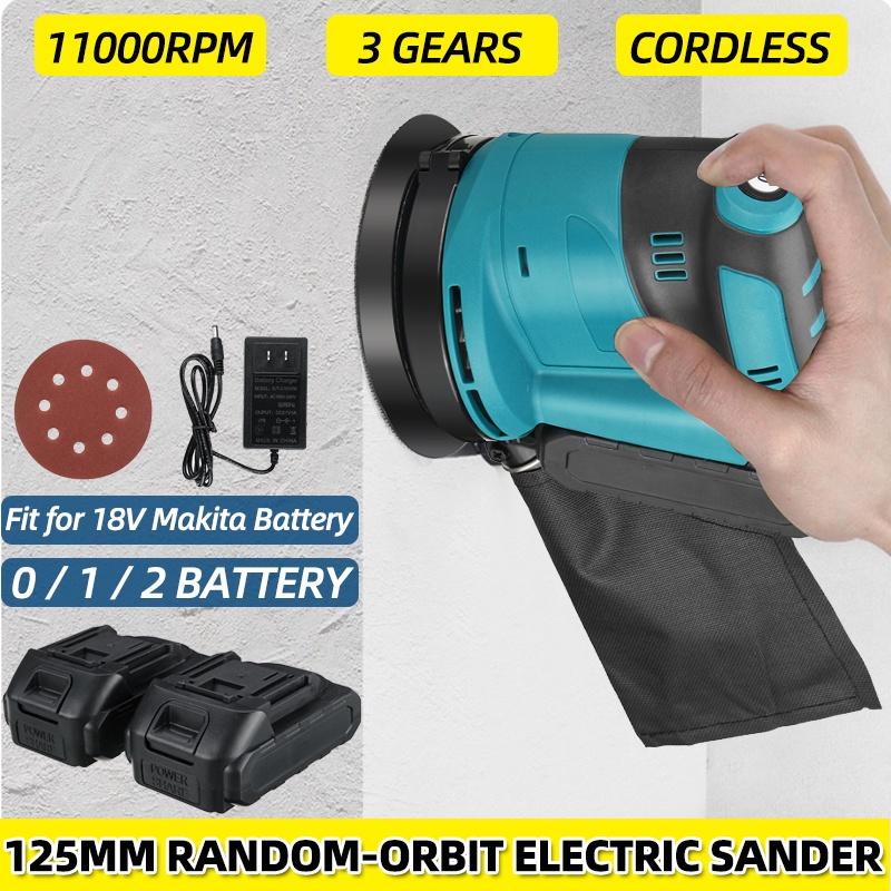 NEW Cordless Electric Sander Car Polisher 3 Gears of Speeds Adjustable Auto Polishing Machine Wood Metal Waxing Grinding Machine 125mm