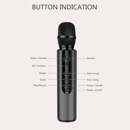 Profesionální UHF bezdrátový mikrofon Křišťálově čistý zvuk Redukce šumu Vše v jednom zařízení pro zpěv karaoke Mikrofon kompatibilní s Bluetooth
