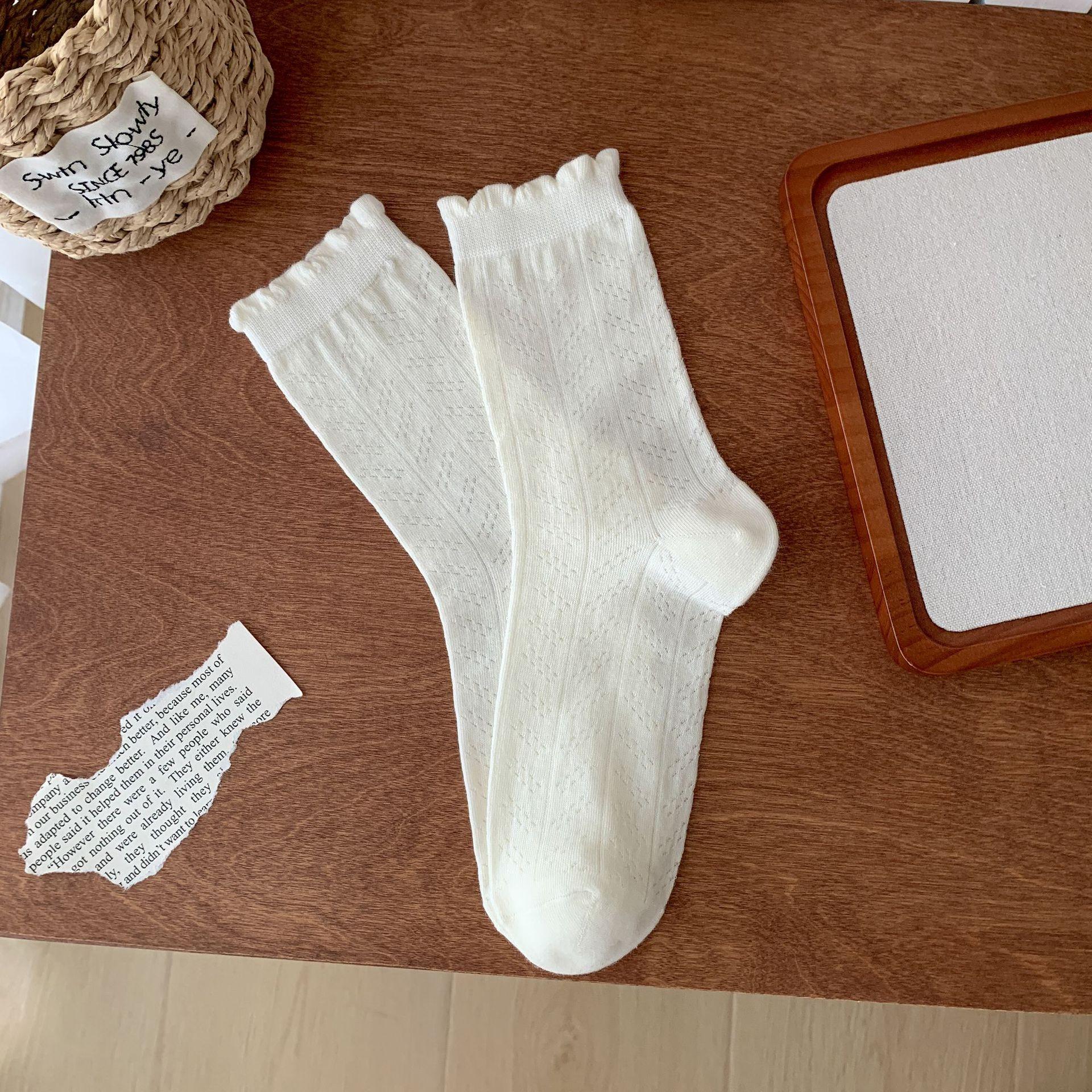Bow Socks, Stockings, Summer Thin Cotton Girl Socks, Ballet Style Socks one size fits all