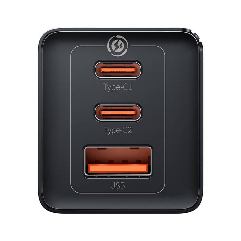 Network Charger Baseus Gan5 Pro 2Xusb-C + Usb, 65W (Black)