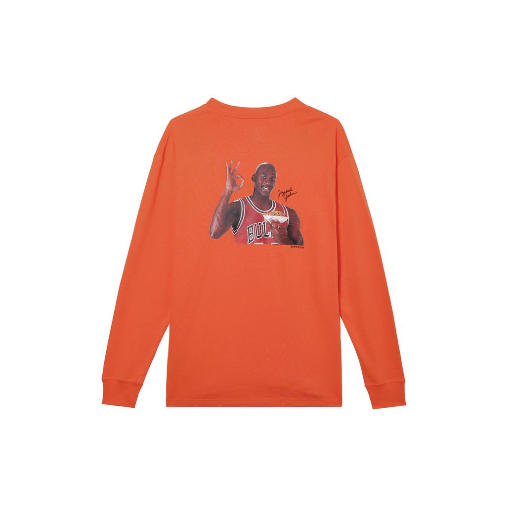 Jordan T Shirts Men's Orange Crew Neck Moderate Straight Fit DV8429-817