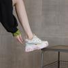 thick-soled heightening shoes women's summer new color matching casual sports shoes small mesh muffin women's shoes