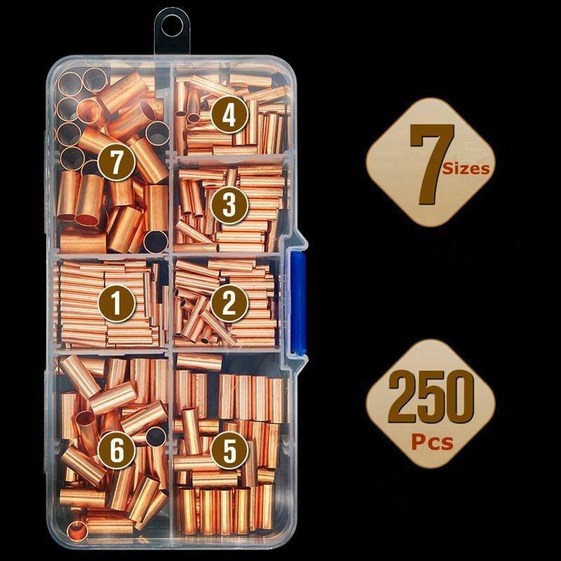 Kit di Connettori Terminali da 250 Pezzi Accessori Crimpatura Cavi