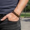 Adjustable Tiger Eye Stone Bracelet Retro Double Row Woven Bracelet Decoration