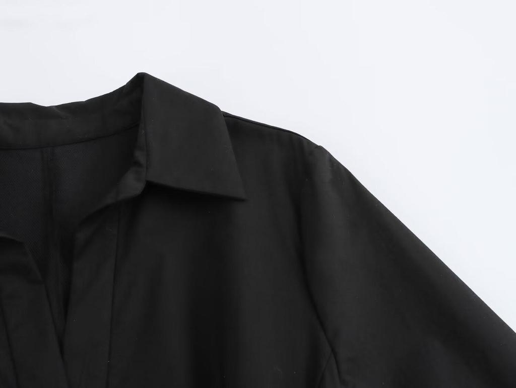 2024 Autumn Women's European & American Style Polo Collar Long Sleeve Dress