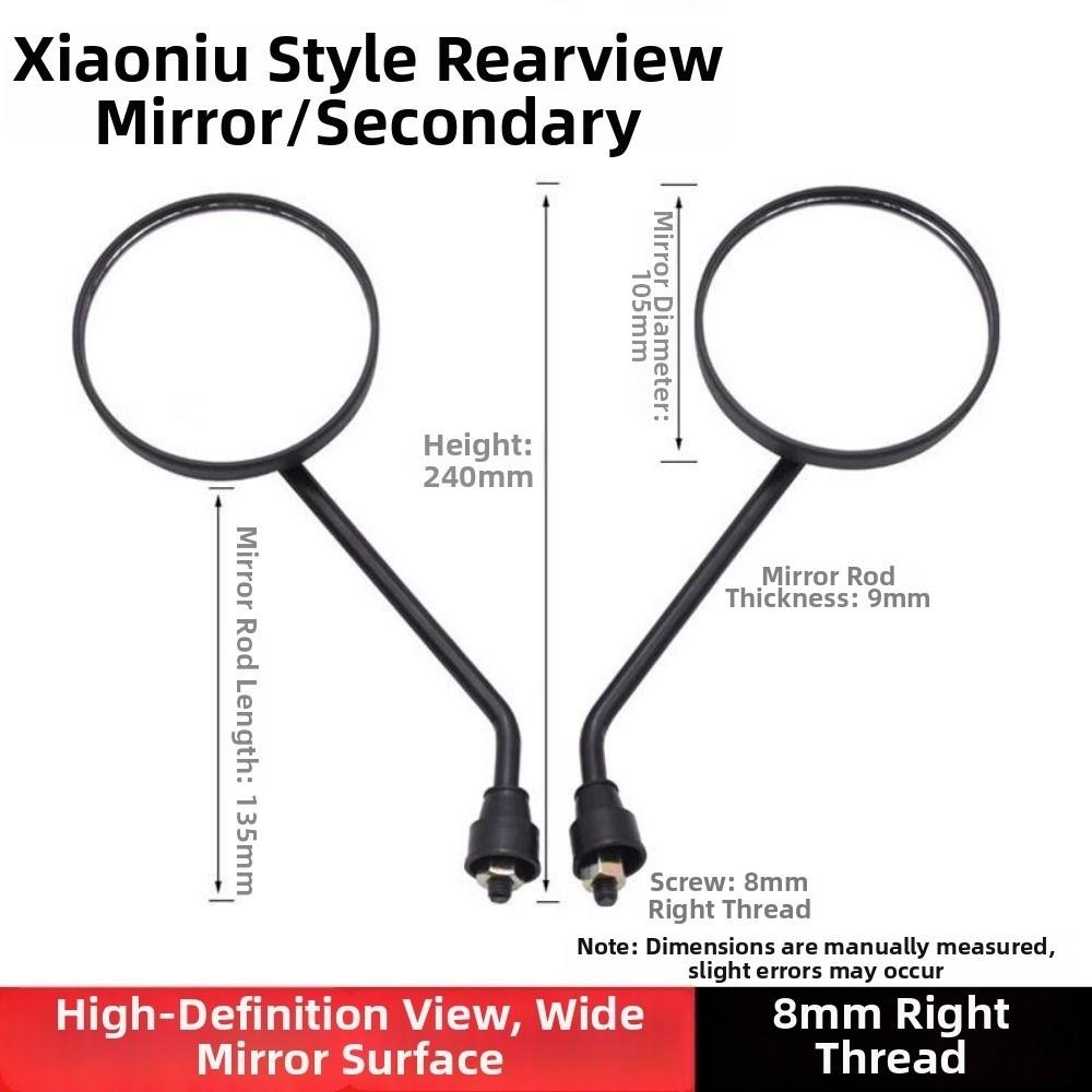 1Pair Universal Electric Scooter Rearview Mirror Black Rear View Mirrors  Scooter Parts