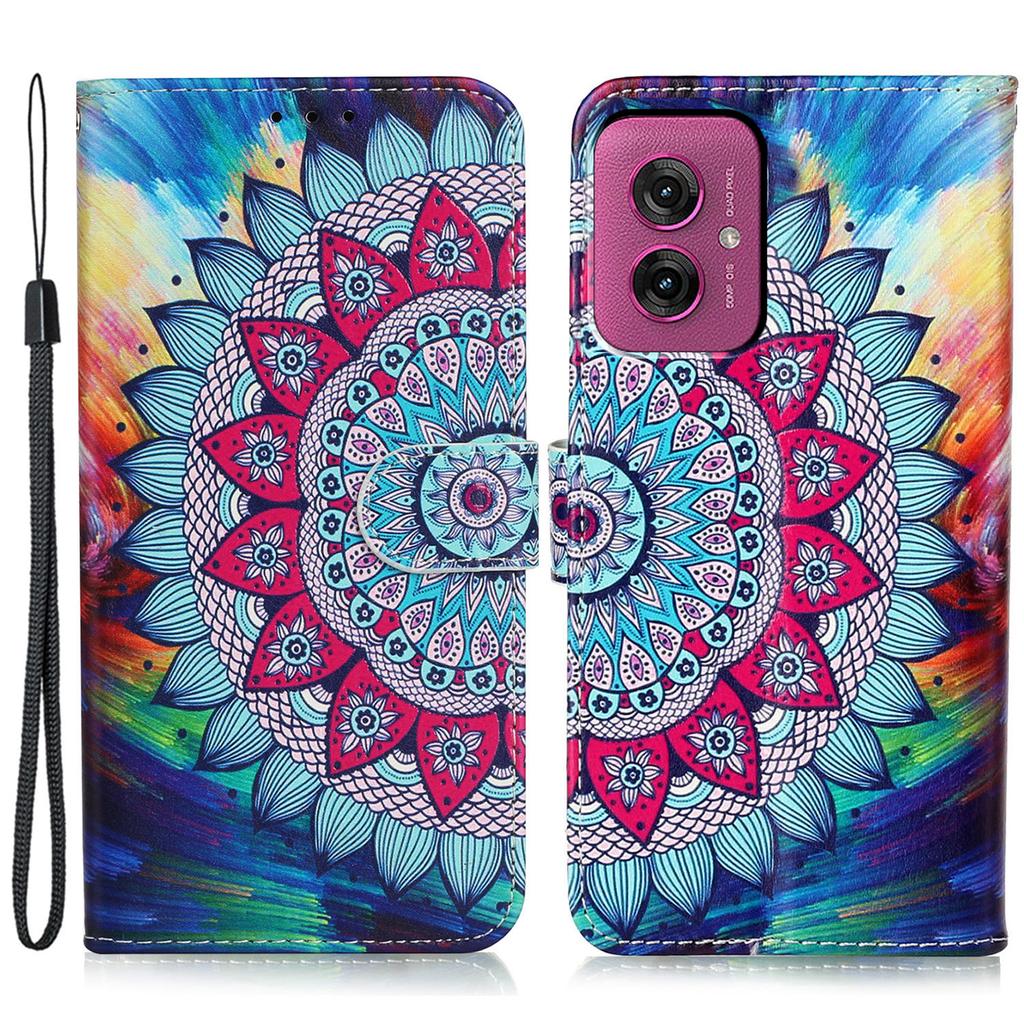 For Motorola Moto G55 5G Case Pattern Leather Wallet Phone Cover with Card Holder