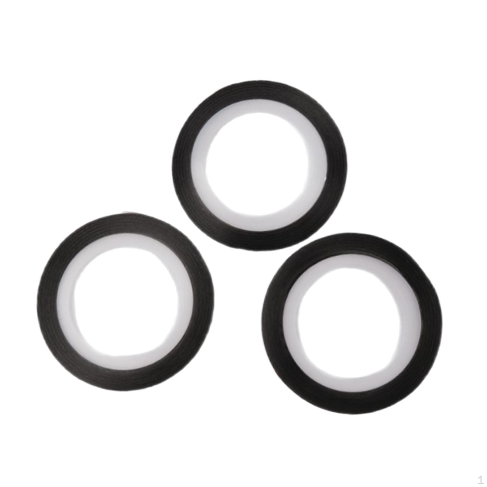

3 Rolls Positioning Tape Black 1mm for Drawing Eyes on Clay Figurine Faces Crafts Model
