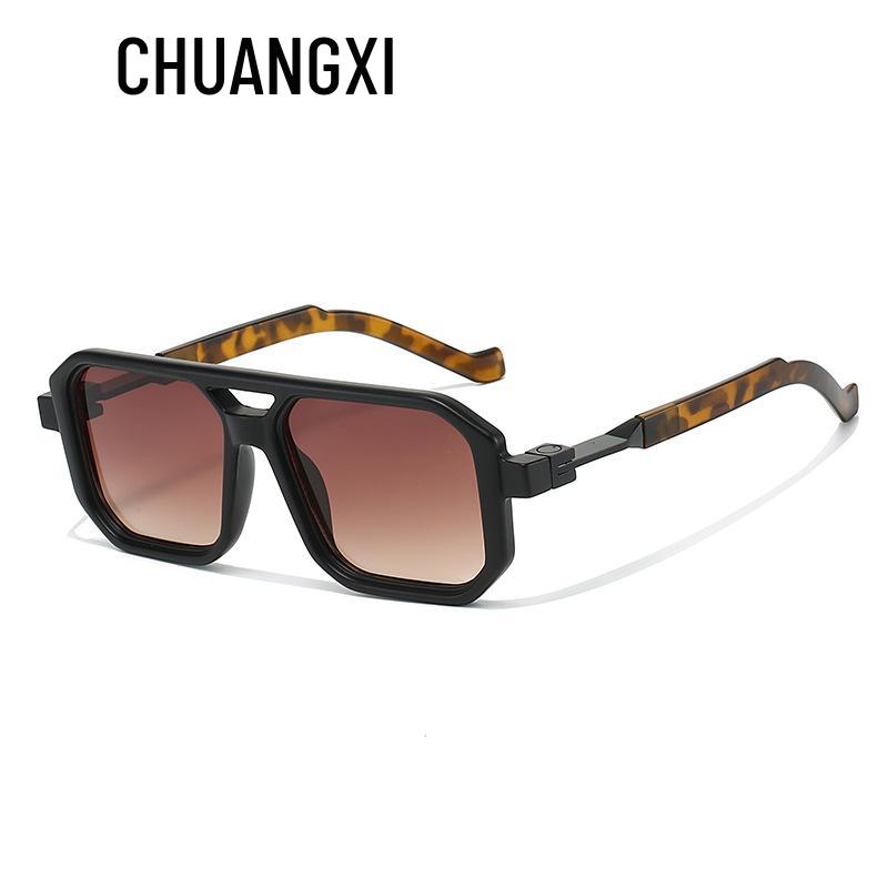 Trendy čtvercové pilotky s dvojitým můstkem, UV ochrana - Evropský & Americký styl