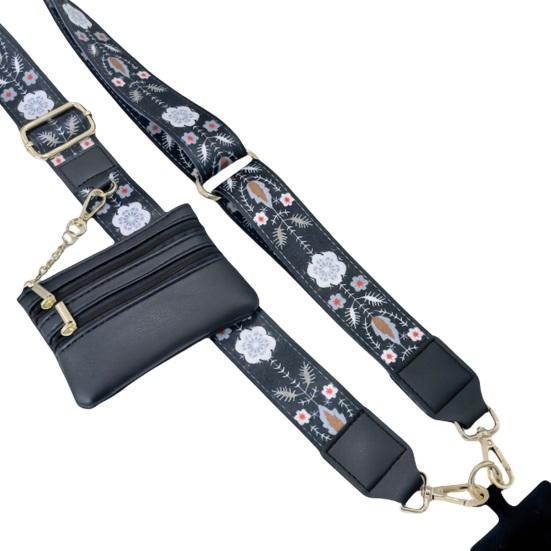 Handygurt mit Reißverschlusstasche, Mini-Kartenhalter, Umhängegurt, Schultergurt, Geldbörse, Länge verstellbar, Clip and Go, Handy-Aufhängegurt