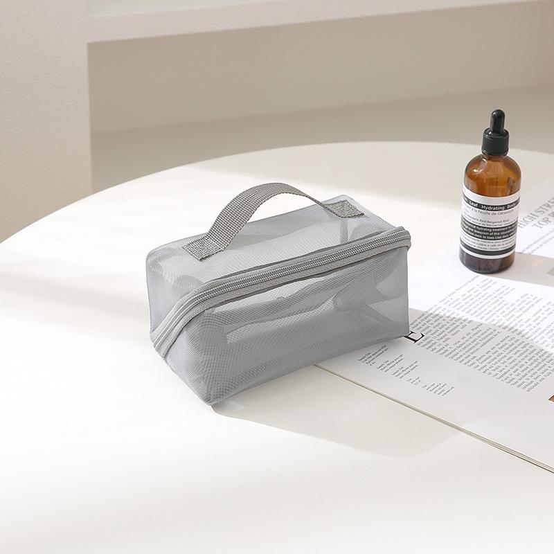 Large Capacity Transparent Mesh Makeup and Toiletry Bag for Travel