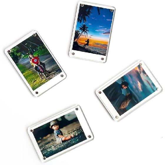 Магнитная фоторамка Polaroid, Магнитная рамка для холодильника 2x3, Фоторамка Instax Mini, Магнитный дисплей для холодильника, Держатель для фотокарточек Kpop, Холодильник 4 PACK