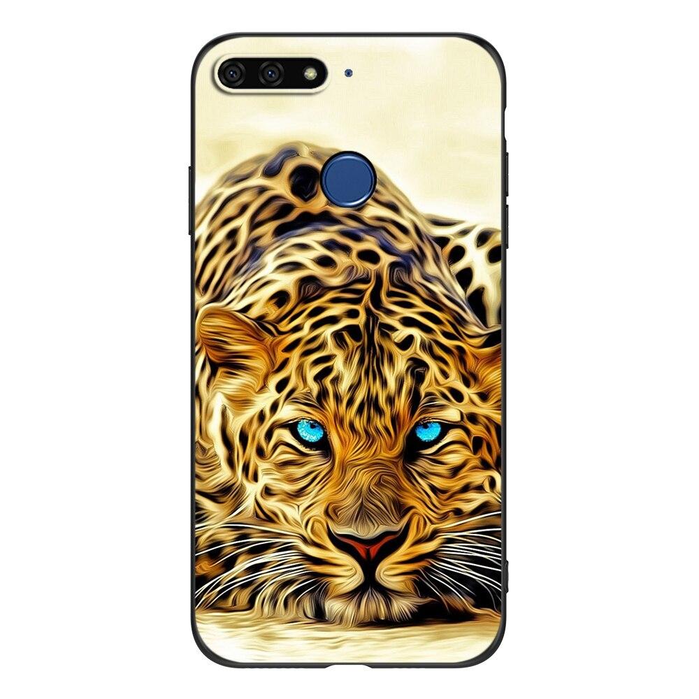For Honor 7C 5.7 Inch Case Soft Back Cover Phone Case For Huawei Honor 7c Aum-L41 Silicon Black Tpu Case Lion Wolf Tiger Dragon
