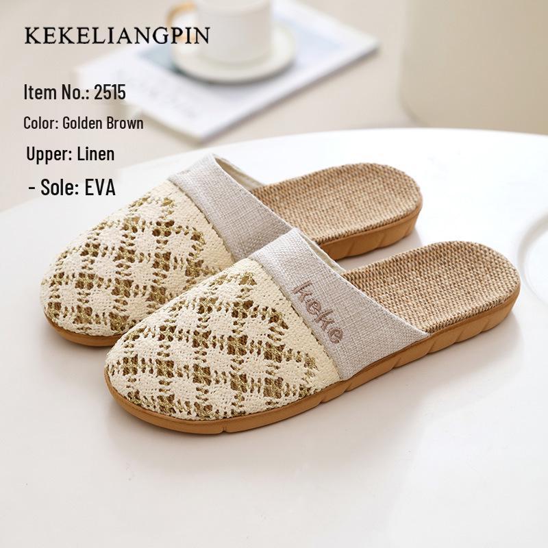 "Women's Non-Slip Silent Indoor Cotton & Linen Slippers"