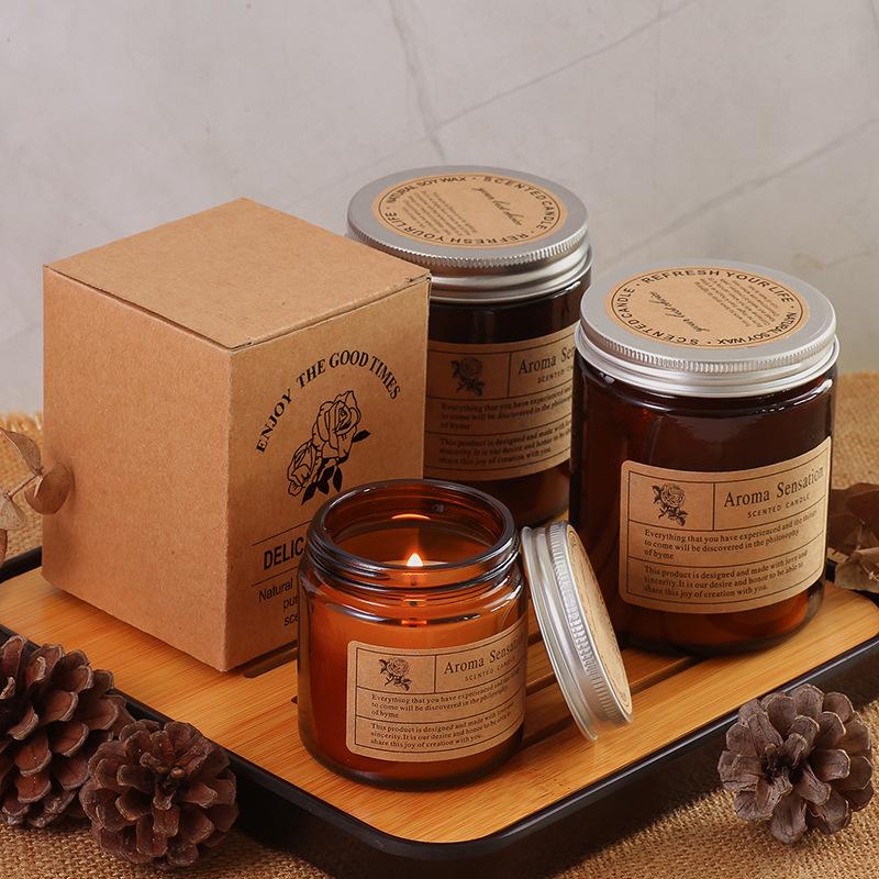 Aromatherapy Candles Handmade DIY Fragrance Plant Wax Ins Essential Oil Glass Souvenir