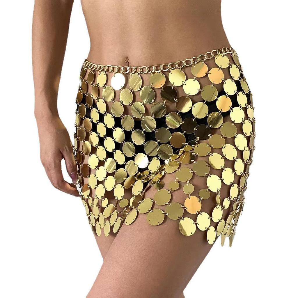 Sequin Punk Style Sexy Midi Skirt YY20217