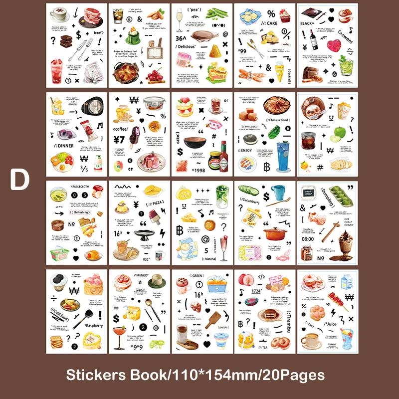 20 Pages Stickers Book DIY Scrapbooking Supplies Collage Junk Journal Cute Materials Decor Sticker Stationery