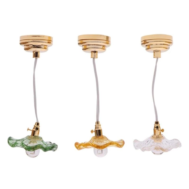 Chandelier Model Elegant Ceiling Light Miniature Lamp Model Accessories Role Play Furnishings Lighting Toy Doll House