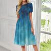 Women's Casual Sundress Summer Boho Beach Dress Floral Blouses For Women O Neck Loose Dresses