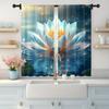 2pc,  Window Curtains Lotus Versatile Fabric,Without Electricity Wall Decor Suitable for With Rod Pockets, Translucent Polyester