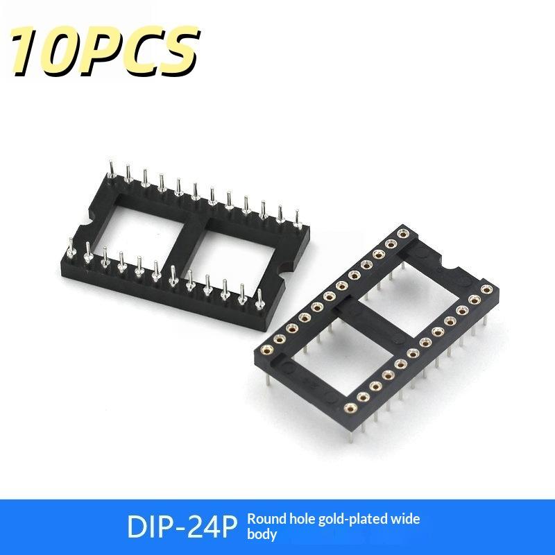 10Pcs Dip6 Dip8 Dip14 Dip16 Dip18 Dip20 Dip28 Dip40 Pins Round Hole Ic Socket Connector Dip 6 8 14 16 18 20 24 28 40 Pin Sockets