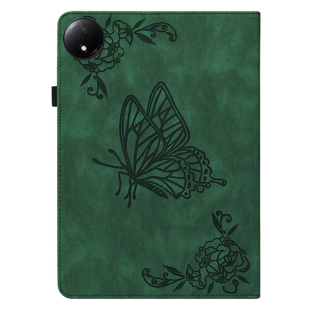For Xiaomi Redmi Pad SE 4G 8.7 inch Case Butterfly Flower Imprint PU Leather Tablet Cover with Card Slots