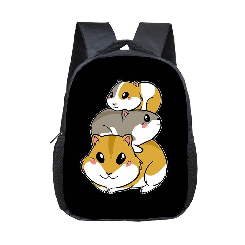 Cartoon Hamster / Pet Guinea Pig Print Backpack  Kids Schoolbags Boy Girl Kindergarten Baby Toddler Bookbag