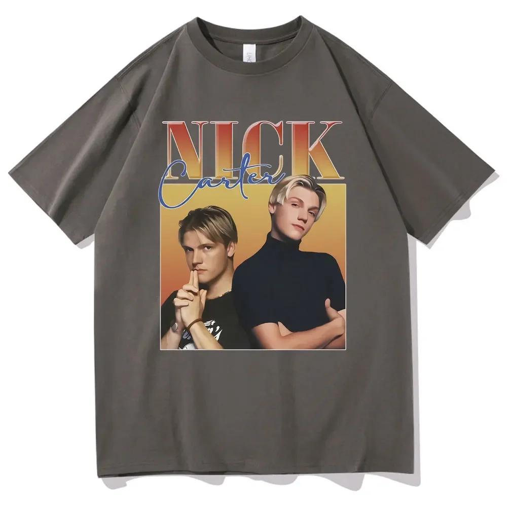 Rock Band Backstreet Boys Nick Carter Nadruk Koszulka Męska Vintage Koszulki Unisex Bawełniane Koszulki Unisex Wounisexs Hip Hop Oversize Koszulka