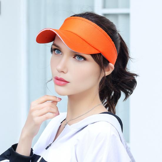 Sun Hat Topless Design Wide Brim UV Protection Elastic Fit Exercise Hat Adjustable Headband Outdoor Sports Hat