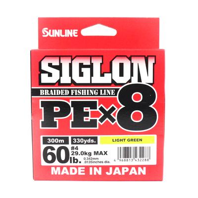 Sunline PE Line X8 Siglon 300M PE 4 60LB Vert Citron (2288)