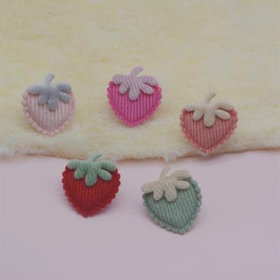 20Pcs 25*28mm Small Strawberry Padded Applique For Handmade Clothes Hat Sewing Supplies DIY Hair Clip Accessories Decor Patches