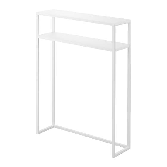 Console Table with Shelf Tower White Entrance Entrance Yamazaki Jitsugyo Corridor Entrance Stand Entrance Storage Scandinavian Shelf Rack Wooden Top