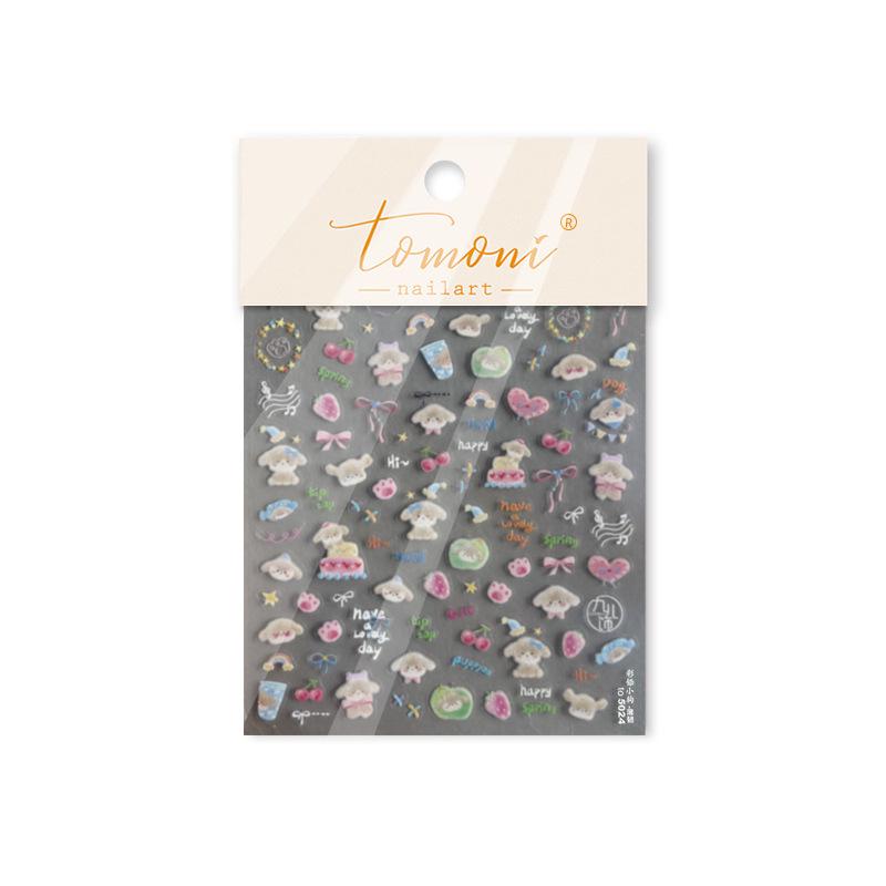 

Tomoni Прочные наклейки для ногтей для детей - Десерт Щенок Наклейки для нейл-арта