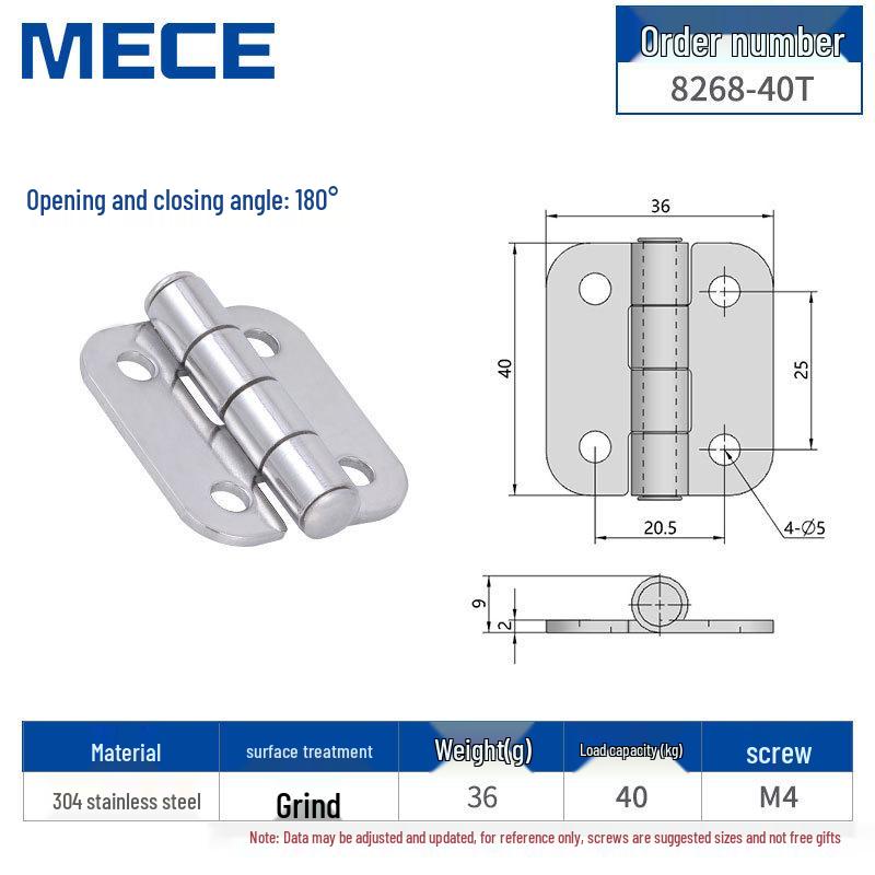 304 Stainless Steel Thickened Cabinet & Wooden Door Hinges