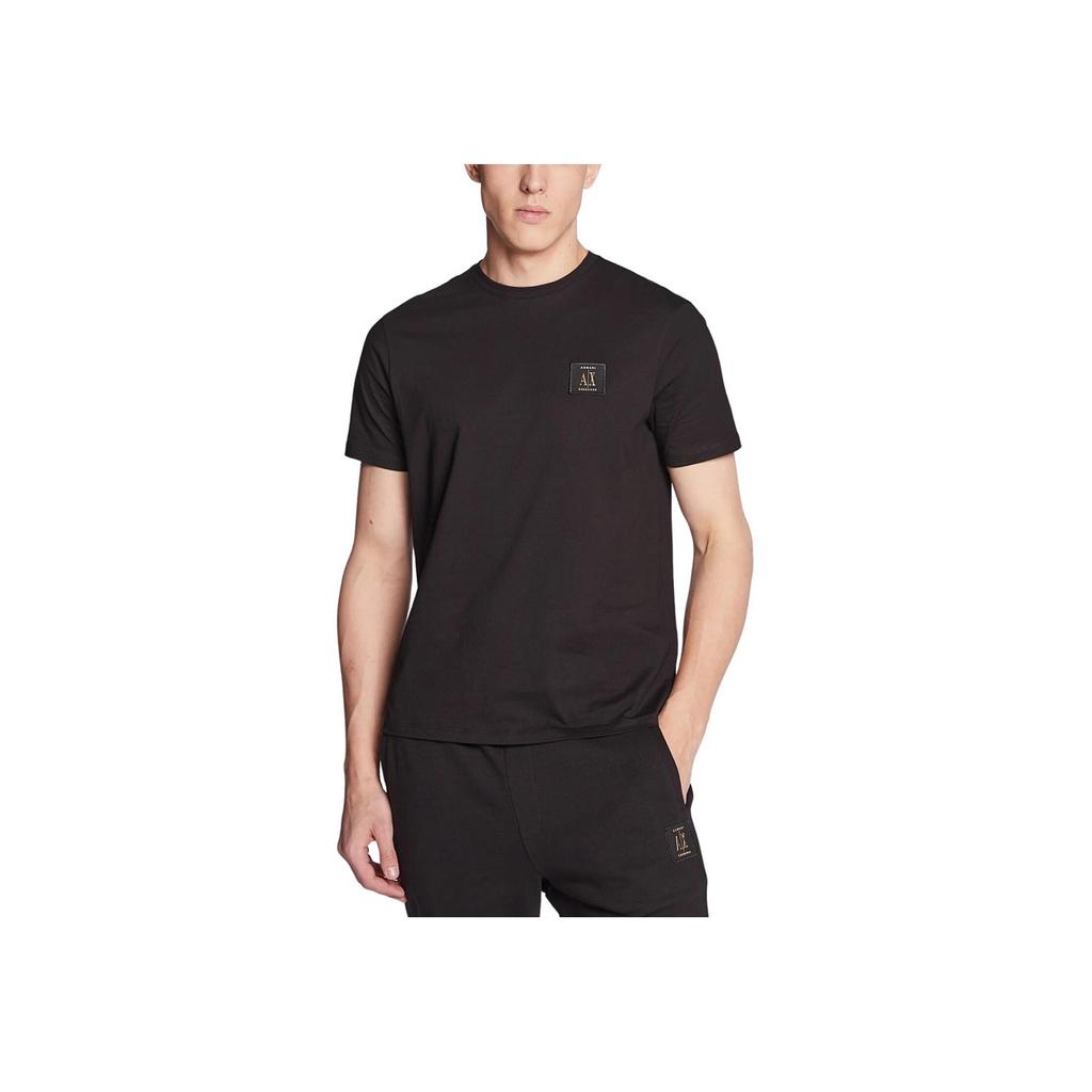 Armani Exchange SS23 Logo Letter Patch Short Sleeve T-Shirt Men tops Black 8NZTPR-ZJH4Z-1200