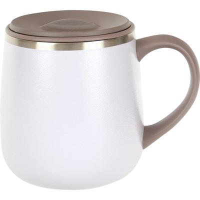 Wahei Freiz Bürobecher mit Deckel, hält heiß oder vakuumisoliert, RH-1677, 350 ml, Elfenbein, Kalt,