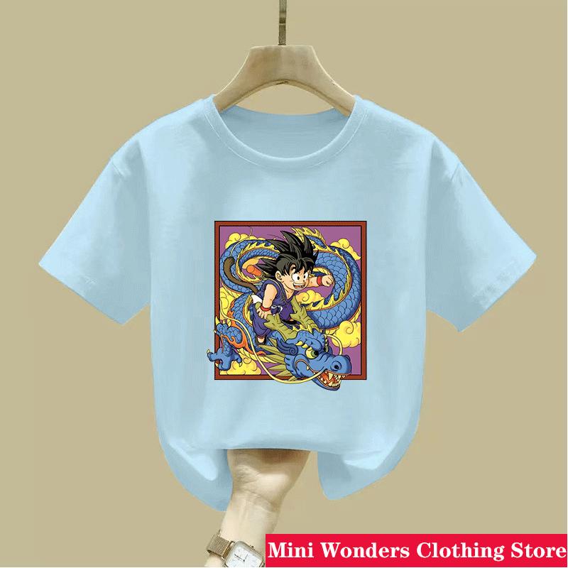 Summer Anime Dragon Ball Wukong Childrens Tshirt Summer Fashion Casual Tshirt Boys and Girls Clothing Tshirt Short Sleeved
