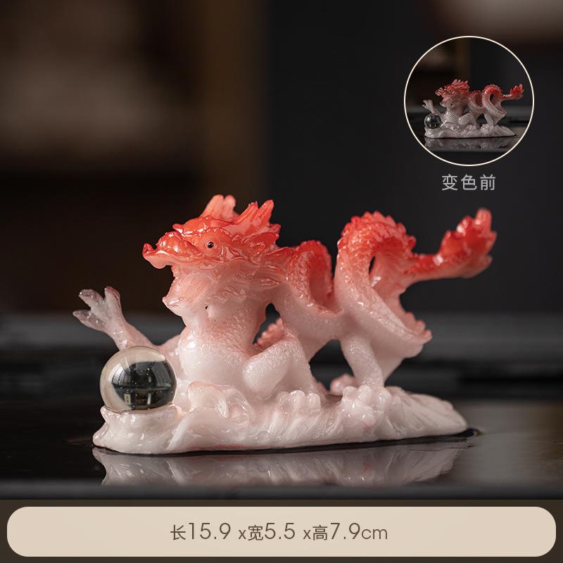 Xianglong Playing with Pearls Attracting Wealth Chameleon Tea Pets Exquisite Ornaments for Nurturing Kung Fu Tea Set