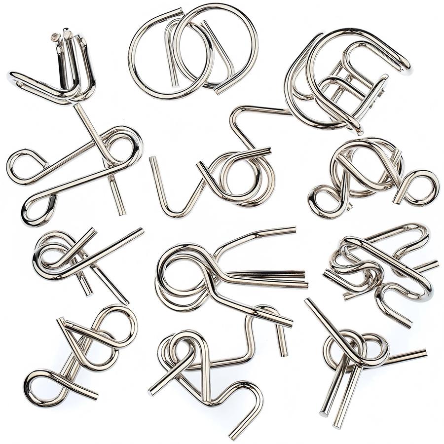 8/16/24pcs Metal Wire Brain Teaser Puzzle Set - IQ Challenge DisentanglementGames for Adults  Party Favors Birthday Gifts