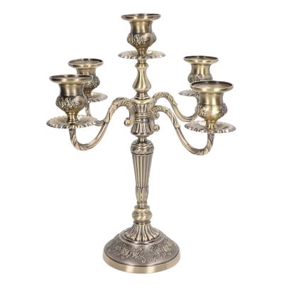 Metal Candle Stand Zinc Alloy Delicate Decorative Retro Candelabra for Dinner Table Fireplace