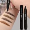 Dual-Tip Waterproof Eyebrow Pencil with Multi-Bristle Brush for Defined, Natural Brows