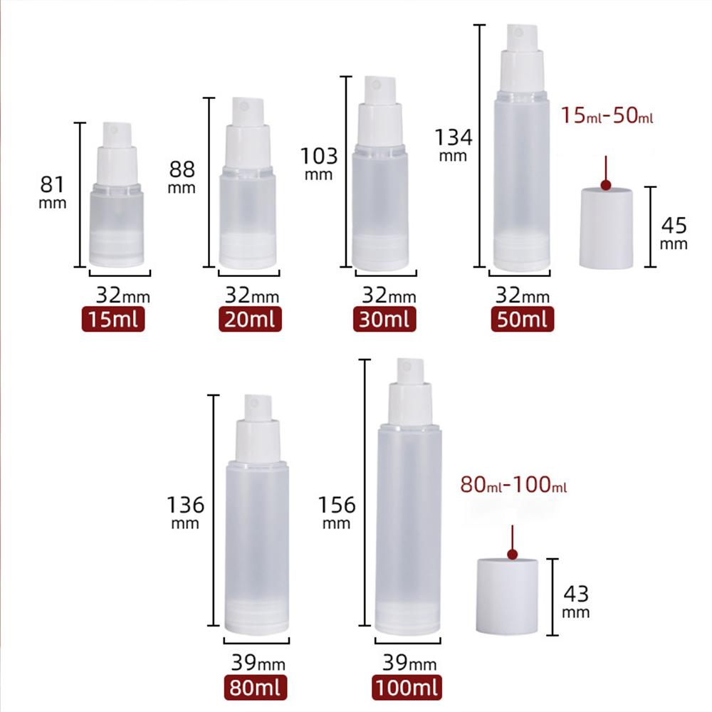 15ml 20ml 30ml 50ml Vacuum Sub-bottle Frosted Vacuum Bottle Small Vacuum Spray Bottle Small Vacuum Lotion Bottle Essence Bottle