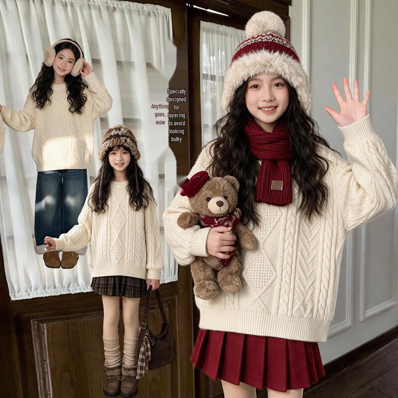 Girls' Autumn Winter Pullover Knit Sweater