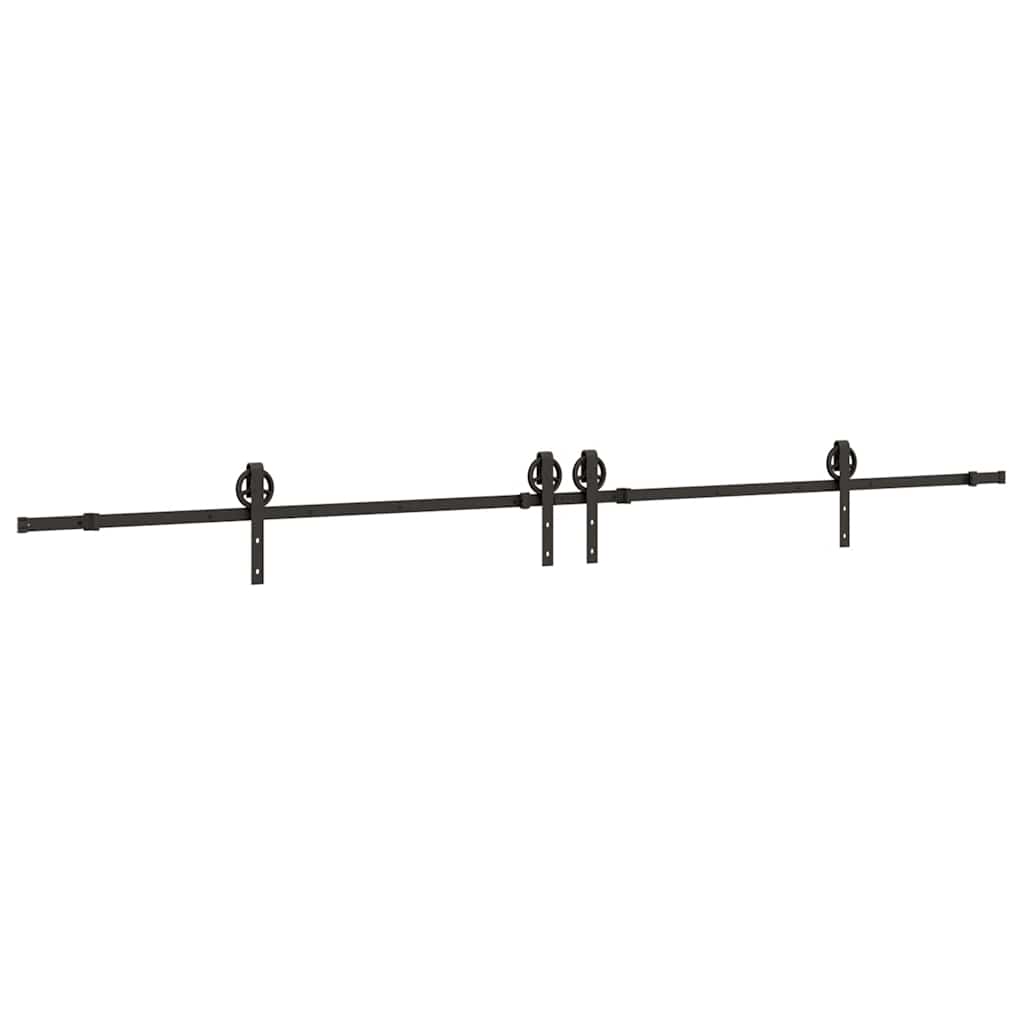 Vidaxl System for Sliding Door Installation, 366 Cm, Steel, Black