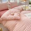 Kawaii Bedding Set Kids Adult Flat Sheet Duvet Cover Pillowcase Single Double Full Size Bed Linen Floral Cherry Home Textile