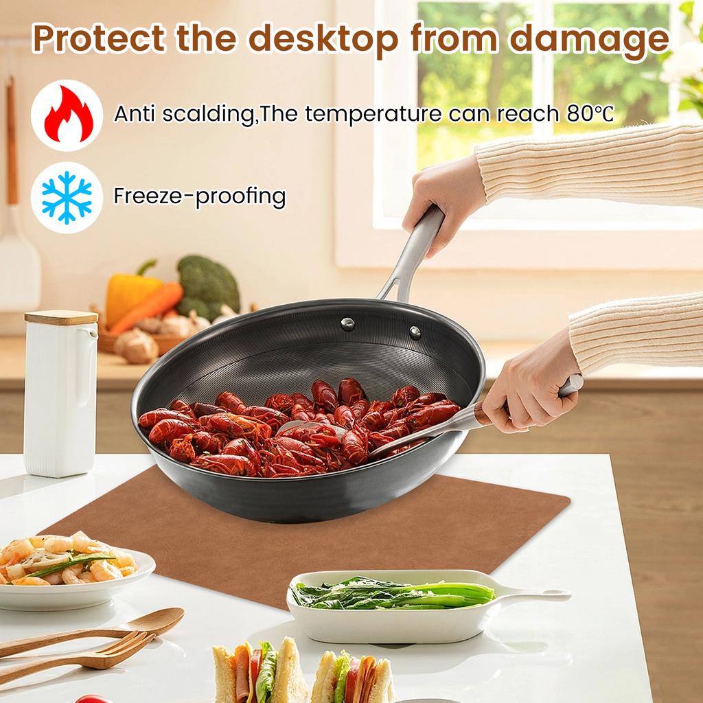 12Pcs Double Layer PVC Leather Table Mat Oil Resistant Dinner Mat Thermal Insulation PVC Leather Placemat Anti Scald for Home