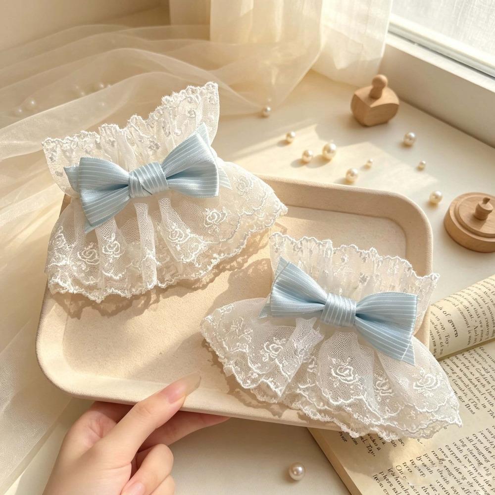 Ruffled Lace Lolita Wrist Cuffs Floral Lace Sweater Cuff Covers Hand Sleeves Maid Cosplay
